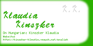 klaudia kinszker business card